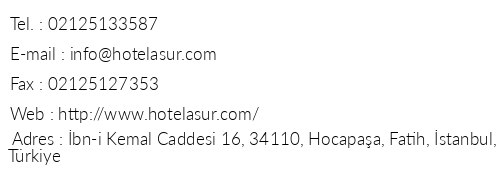 Asur Hotel telefon numaralar, faks, e-mail, posta adresi ve iletiim bilgileri
